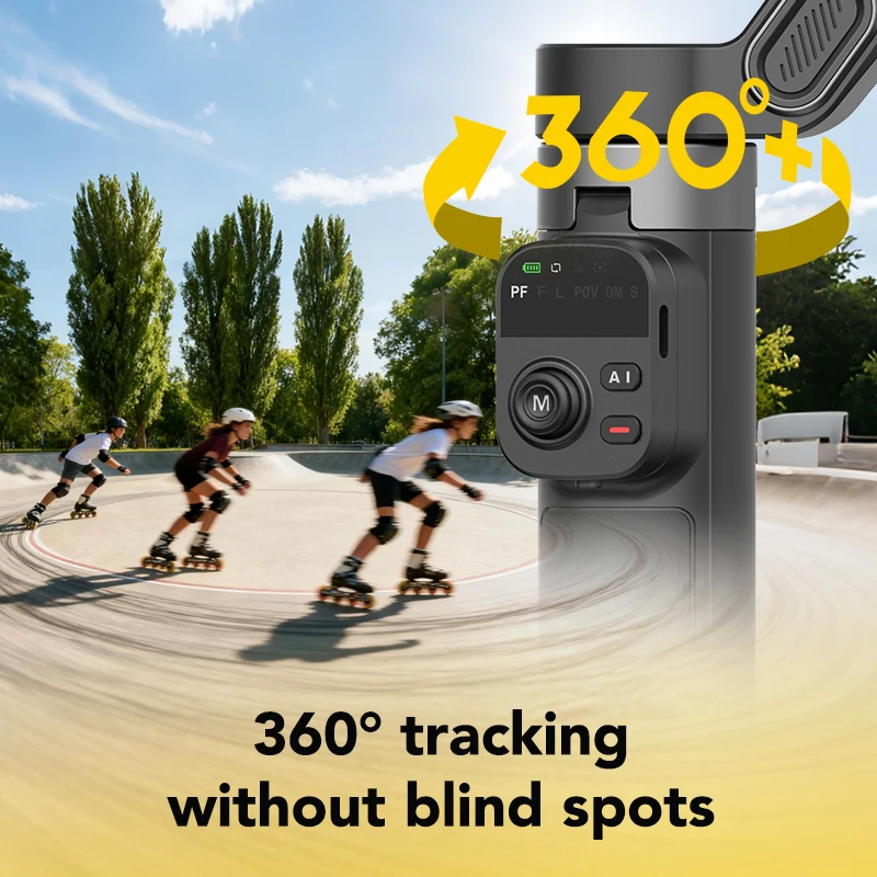 AOCHUAN Smart X3 360° Pan Rotation Gimbal Stabilizer For iPhone And Android Smartphone 3-Axis Stabilizer W/Built-in Extension Rod & One-Touch Open Tripod, Foldable Phone Gimbal for Vlogging, Travel view 6