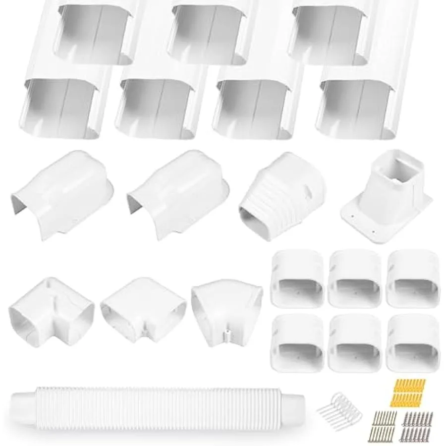 

LyPrem 25Ft Mini Split Line Set Cover 3" PVC Line Cover Kit for Mini Split and Central Air Conditioner and Heat Pump