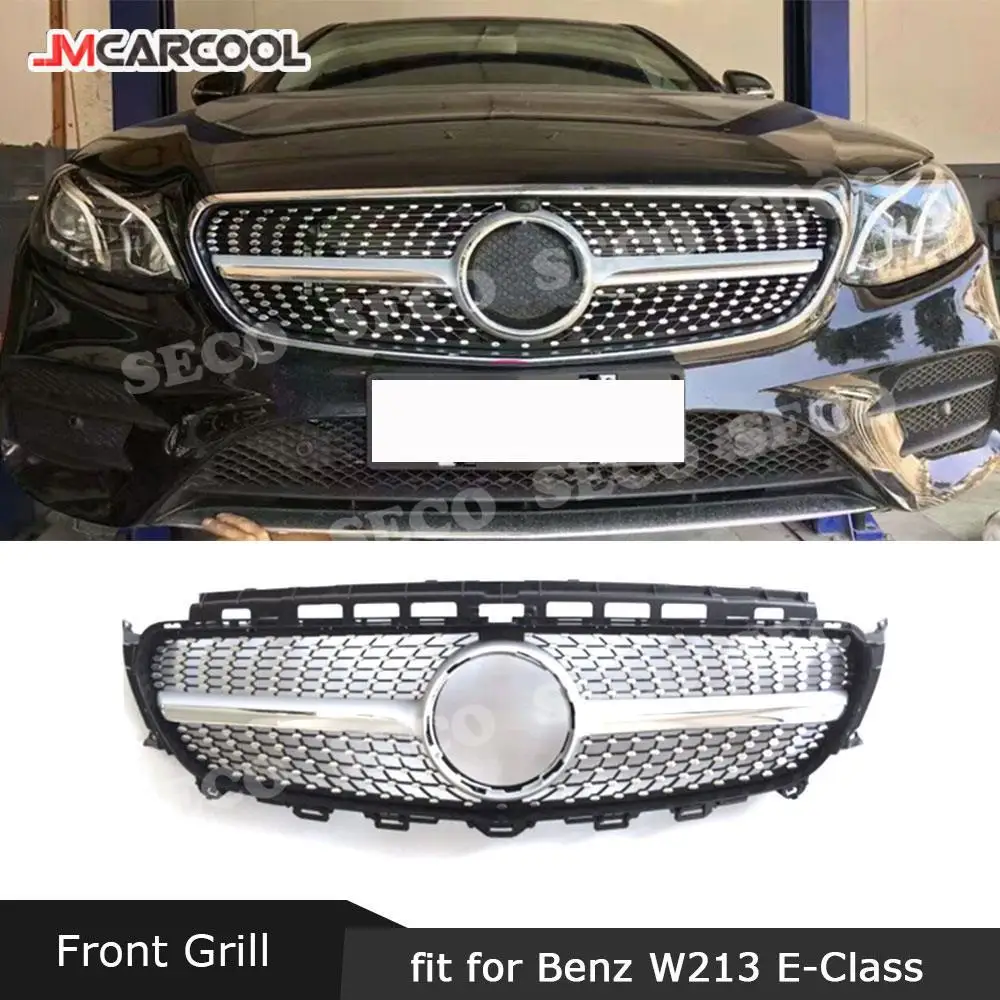 

JMCARCOOL ABS передний бампер, сетчатая решетка, крышка для подтяжки лица для Benz E class W213 E300 E350 E400 2016-2019, решетка в ромбовидном стиле
