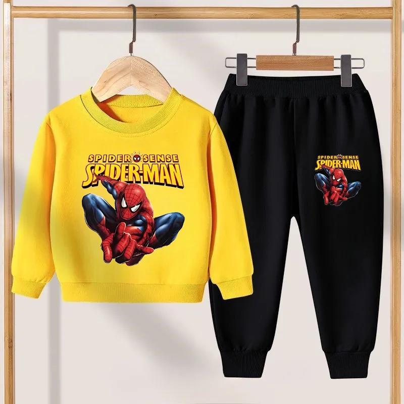 Lente Nieuwe Stijl Casual Kinderkleding Sets Anime Spiderman Jongens Trui Lange Broek Tweedelig Pak Marvel Kids Sweatsuit