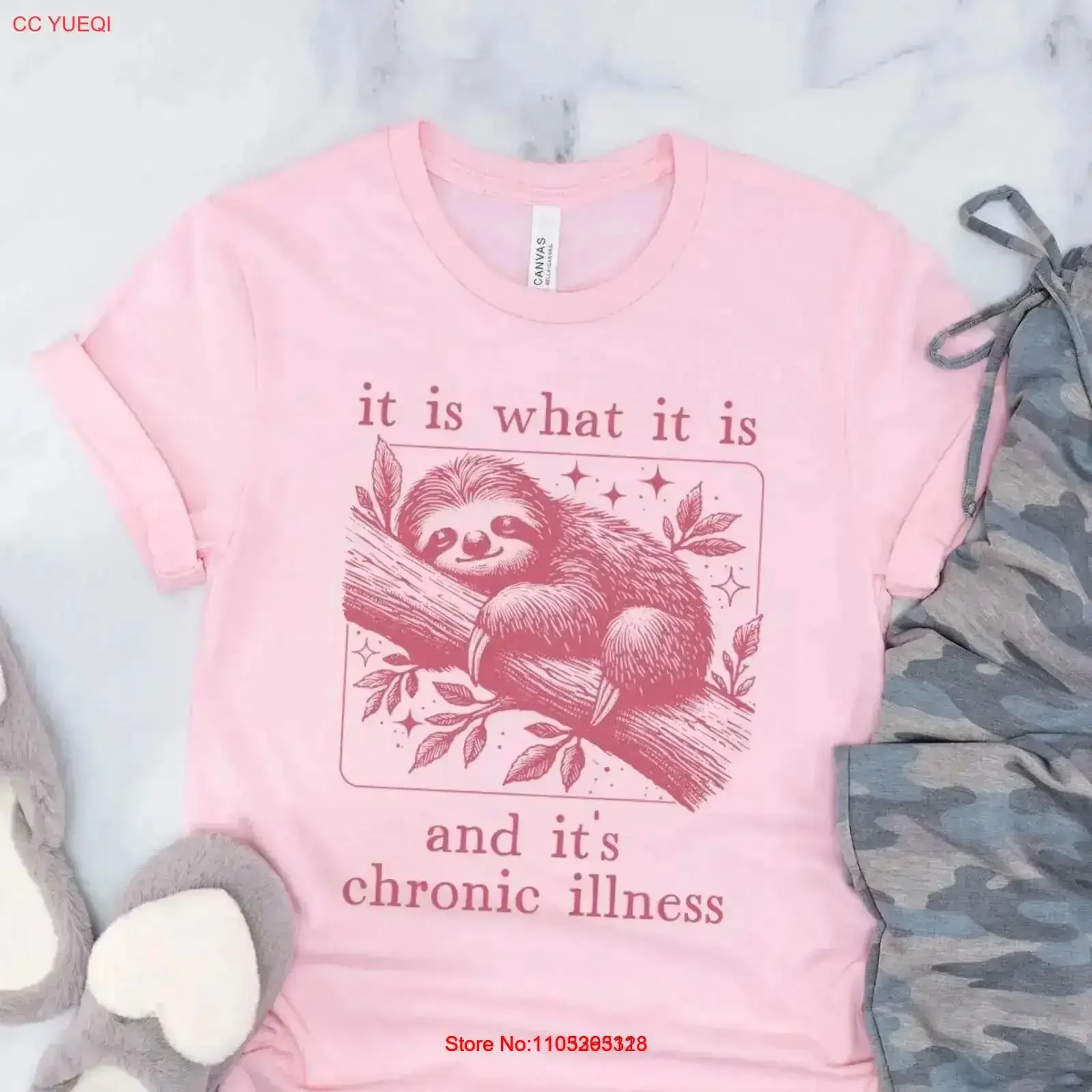 Funny Chronic Illness Sloth T Shirt Unhinged invisible Spoonie Pain Sarcasm Flare Day Fibro Lupus POTS Ehlers Danlos vintage
