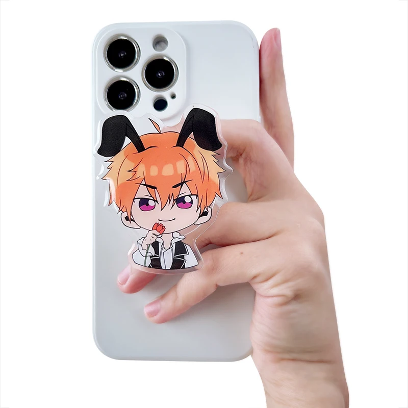 Simpatico cartone animato acrilico trasparente Anime supporto per cellulare presa quadratica per appassionati presa tok stand Grip