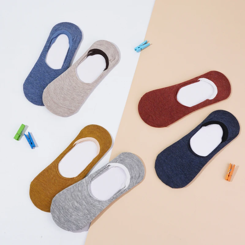 5 Pairs Spring Summer Women Socks Solid Color Fashion Wild Shallow Mouth Felmen Girls Female Invisible No Show Slipper Socks image 3