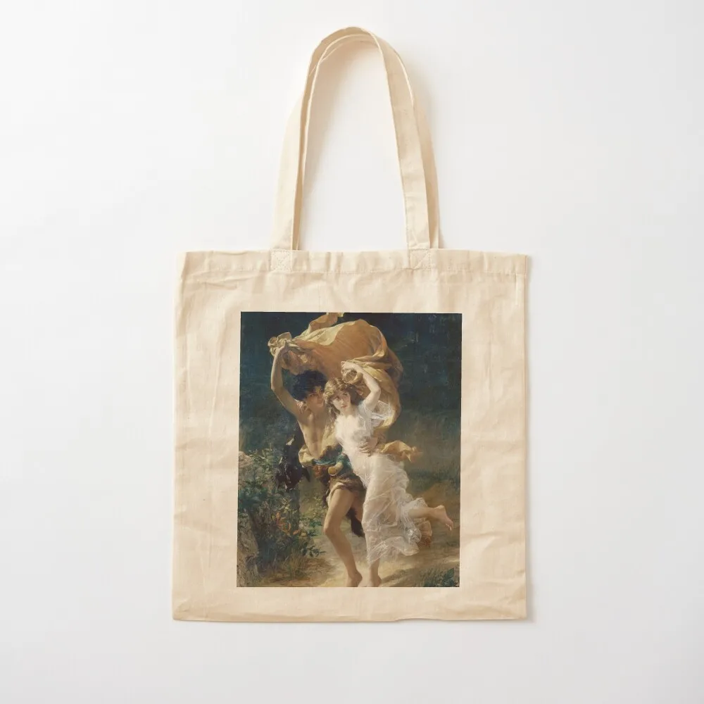 

The Storm by Pierre Auguste Cot Renaissance Art Tote Bag supermarket folding bag bags luxury women Canvas Tote Bag