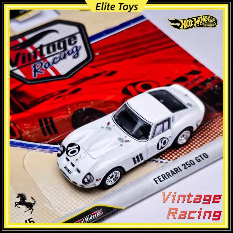 Hot Wheels Premium Car Culture Nuevo Ferrari 250 GTO de Carreras Vintage, Modelo Coleccionable Retro a Escala 1:64, Vehículo de Exhibición, Regalo