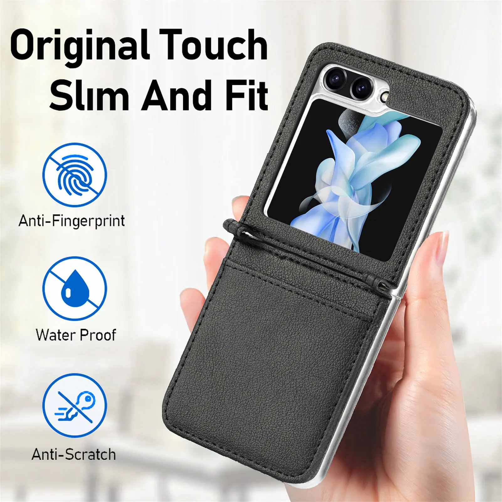 Comfortable Leather Wallet Case for Samsung Galaxy Z Flip 8 7 6 5G Flip8 Flip7 Fe Flip5 Flip3 Flip4 Flip6 Flip 5 4 3 Card Holder