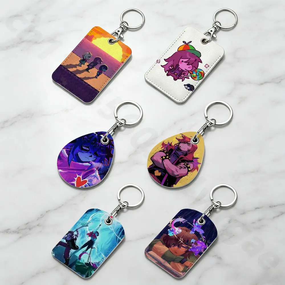 D-Deltarune Chapter 5 Keychain Card Holder, Badge Credit Card Holder, Student ID Card Holder