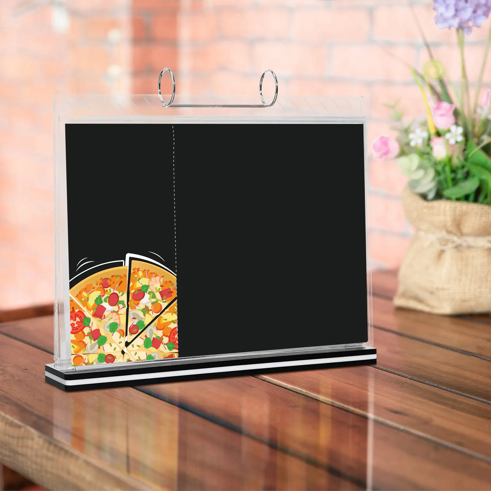 

Clear Acrylic Menu Card Holder Multi-Page Flip Display Stand Transparent Plastic Tabletop Sign Holder Brochure Display Document