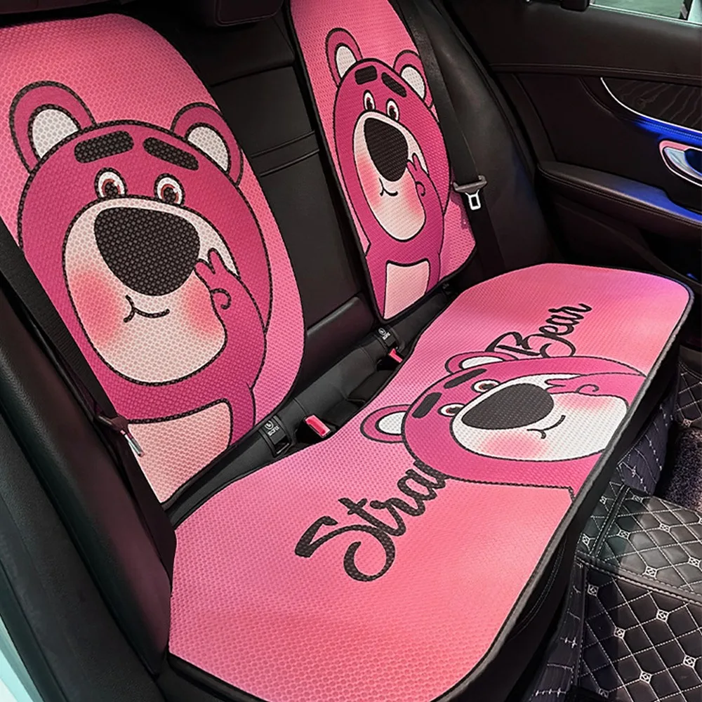 Car Anti Slip Seat Cushion Backrest Disney Lotso Anime Cartoon Auto Headrest Throw Pillow Car Interior Decoration Accessories