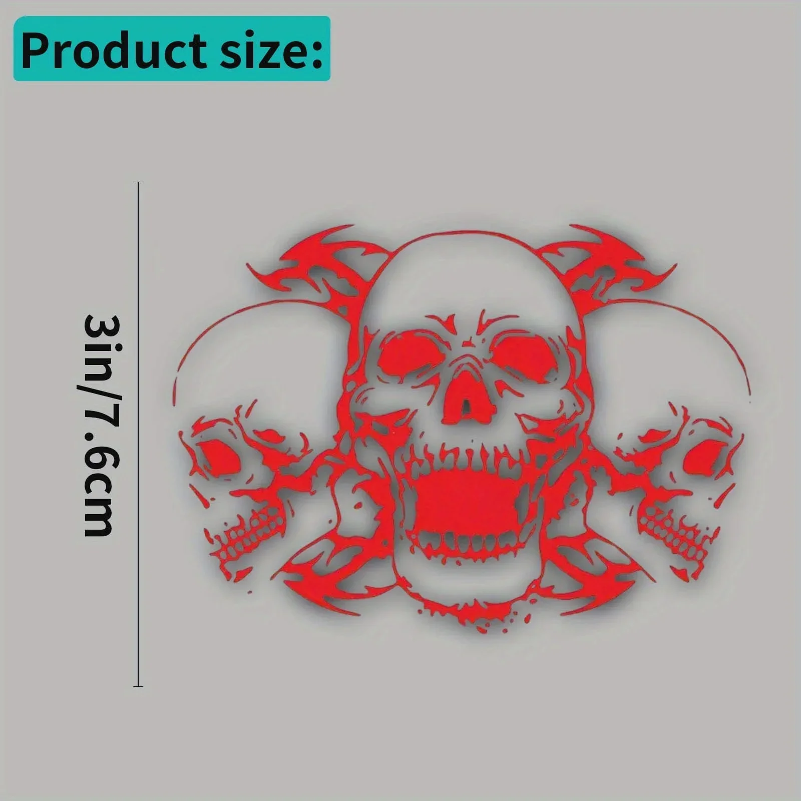 4 unids/set calcomanía trío de calavera de moda-diseño gótico llamativo para dispositivos de vehículos-accesorio de vinilo duradero impermeable