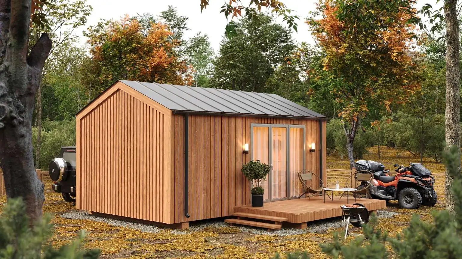 Modern Prefab House Villa Steel Prefabricated Backyard House Under Shed Modular Cabin for Ireland Home Outdoor Use