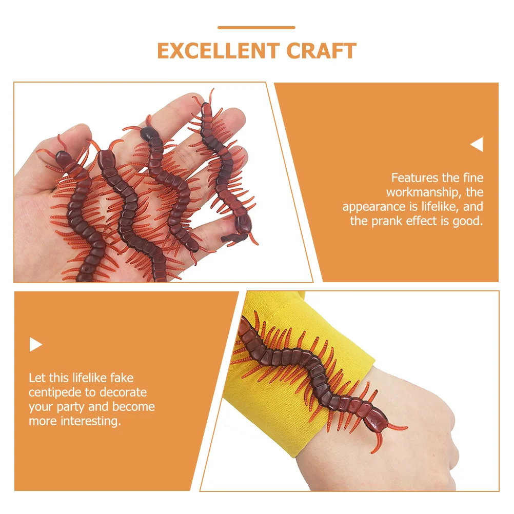 15 Pcs Simulation Centipede Animal Toys Dragonfly Figurines Realistic Insects Prank