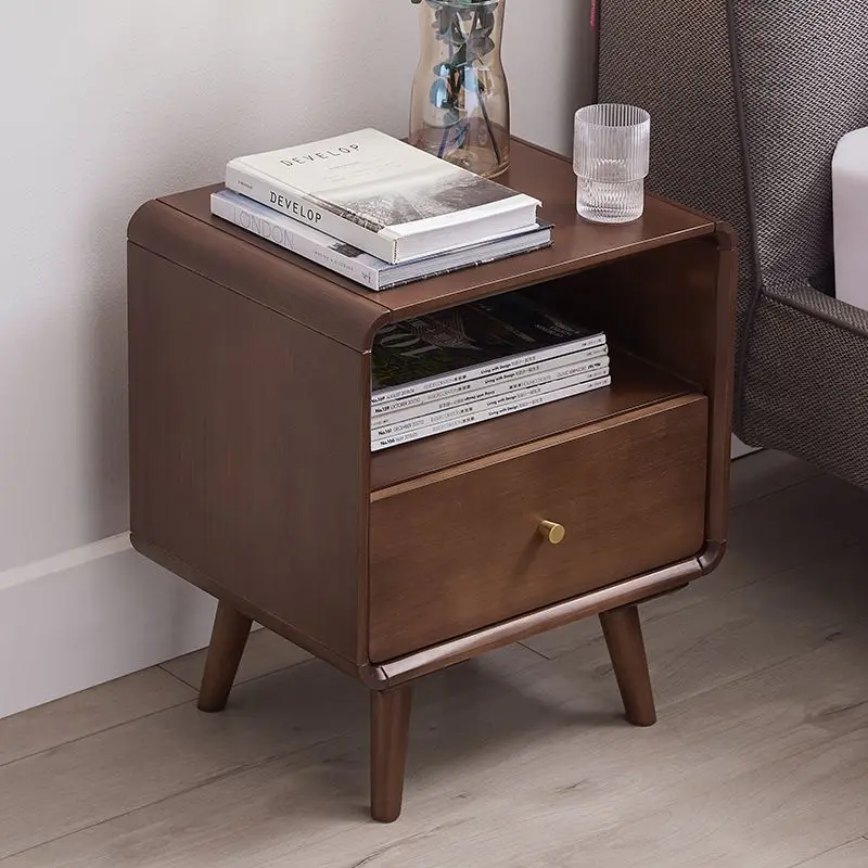 

Solid wood bedroom bedside table Mini bedroom bedside table Rental room Household shelf Storage cabinet Simple and modern