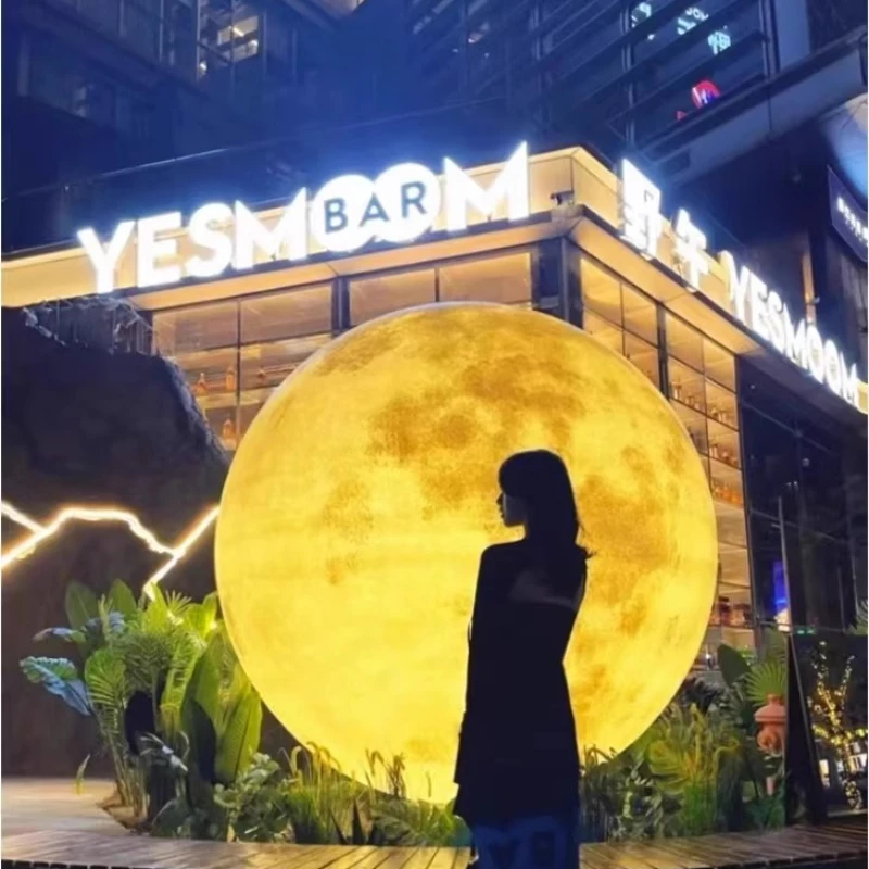 

oywj Luminous Moon Light Outdoor Solar Lawn Courtyard Moon Terrace Garden Floor Plug Waterproof Ball Light