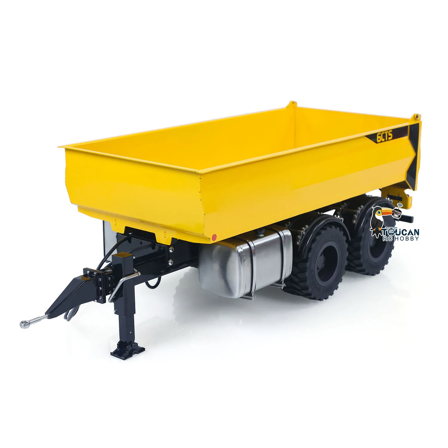 1/14 2 Assen Metalen RC Hydraulische Dump Trailer Truck W/Steunpoot voor LR914 PRO Afstandsbediening Graafmachine Graver Voertuig op wielen