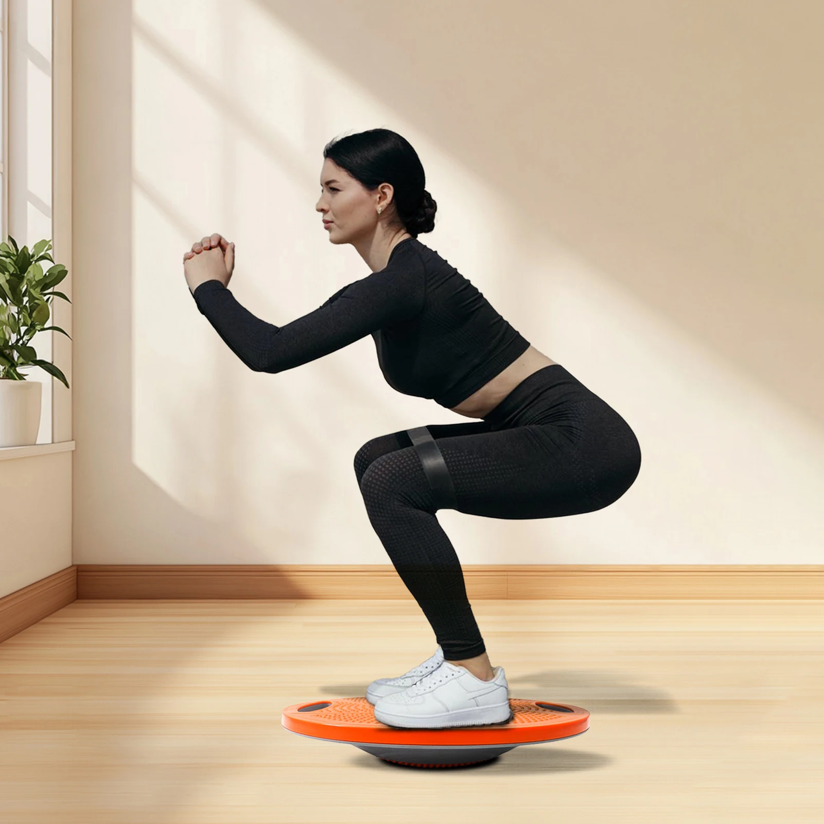 Wobble Balance Board Stability Board Rutschfestes, stabiles Balance Board mit Griff für Core-Training und Stabilitätstraining
