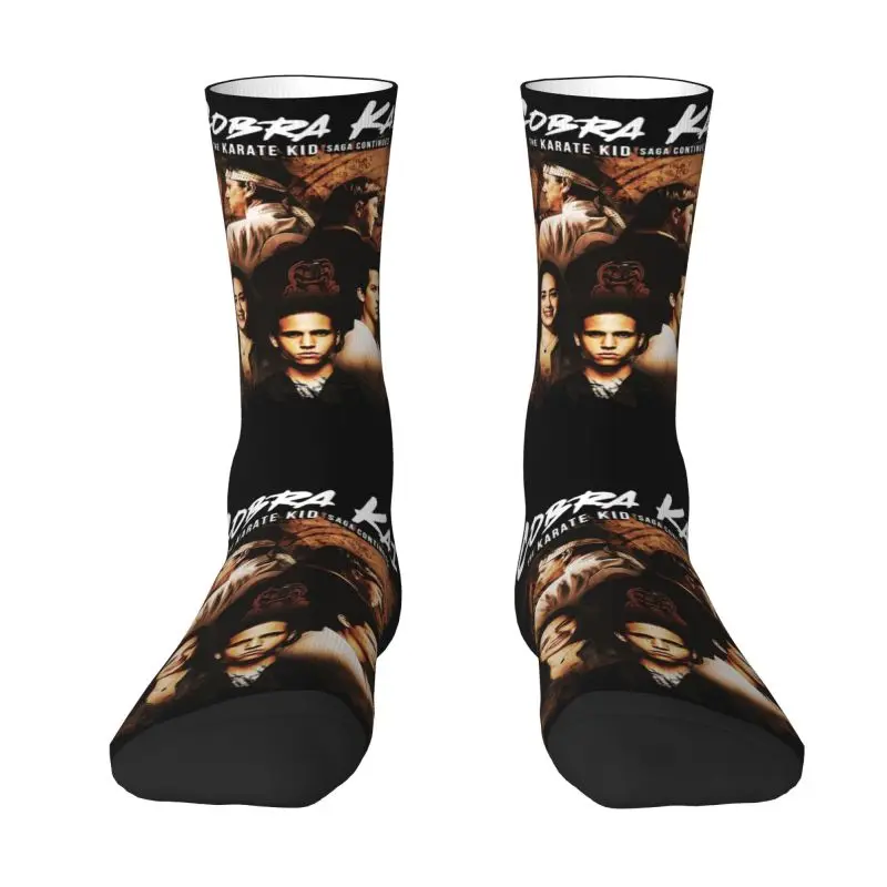 Kawaii Printing Cobra Kai Socks for Men Women Stretchy Summer Autumn Winter The Karate Kid Crew Socks