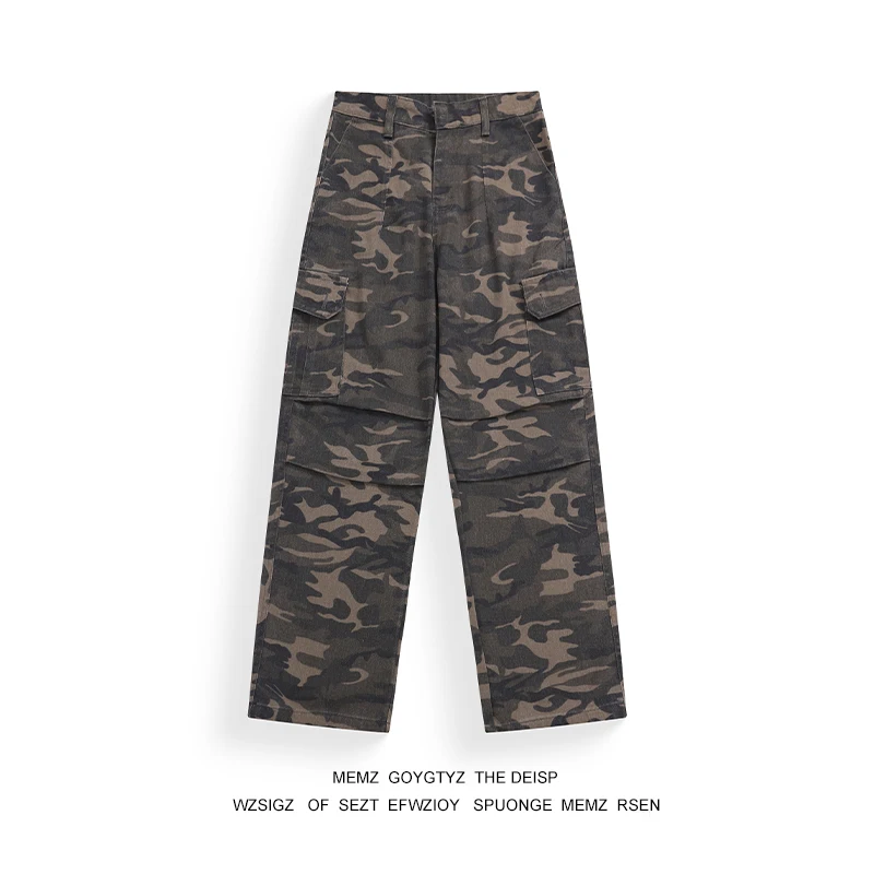 

Мужские брюки Memz в американском ретро-стиле, камуфляжные, широкие, в стиле хип-хоп, повседневные, спортивные, для отдыха, больших размеров, рабочая одежда для подростков