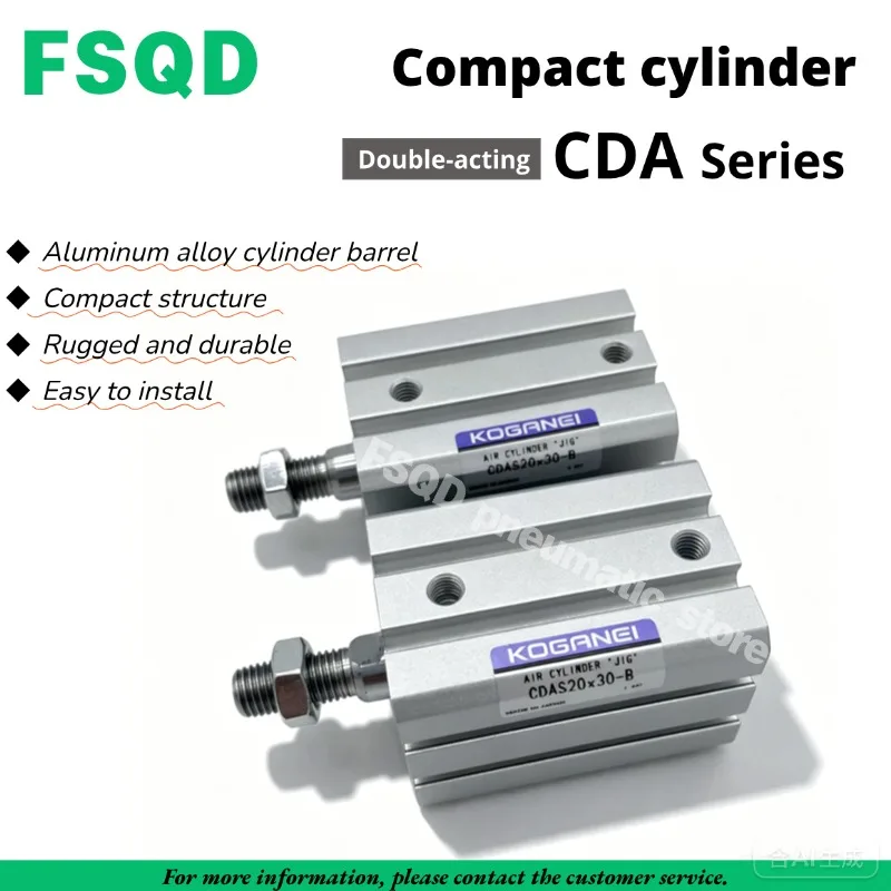 Thin Cylinder CDA/CDAS20X5X10X15X20X25X30X40X50-B CDA/CDAS25X5X10X15X20X25X30X40X50-B KOGANEI CDA CDAS Series