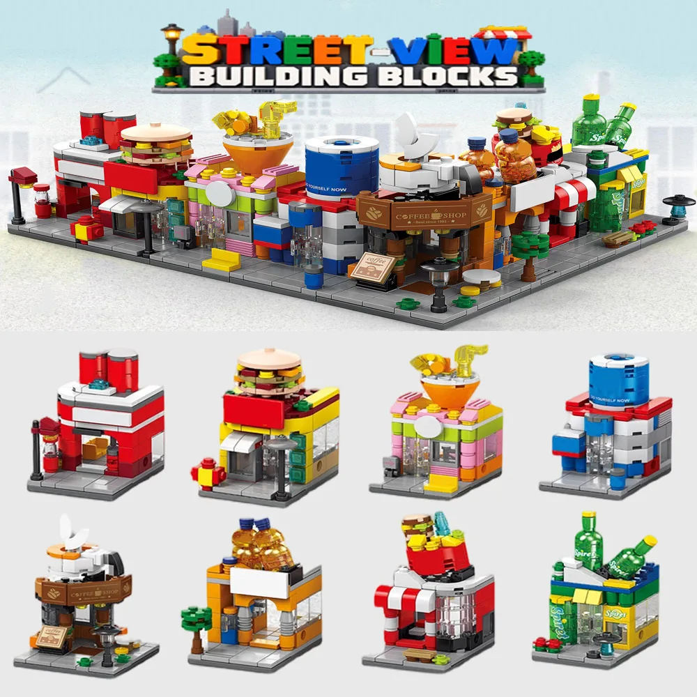 NEW NEW DIY Restaurant Coffee Milk Tea Store Street View Food House Building Blocks Kit Girls Bricks Movie Model Toy - Aliexpress Deal