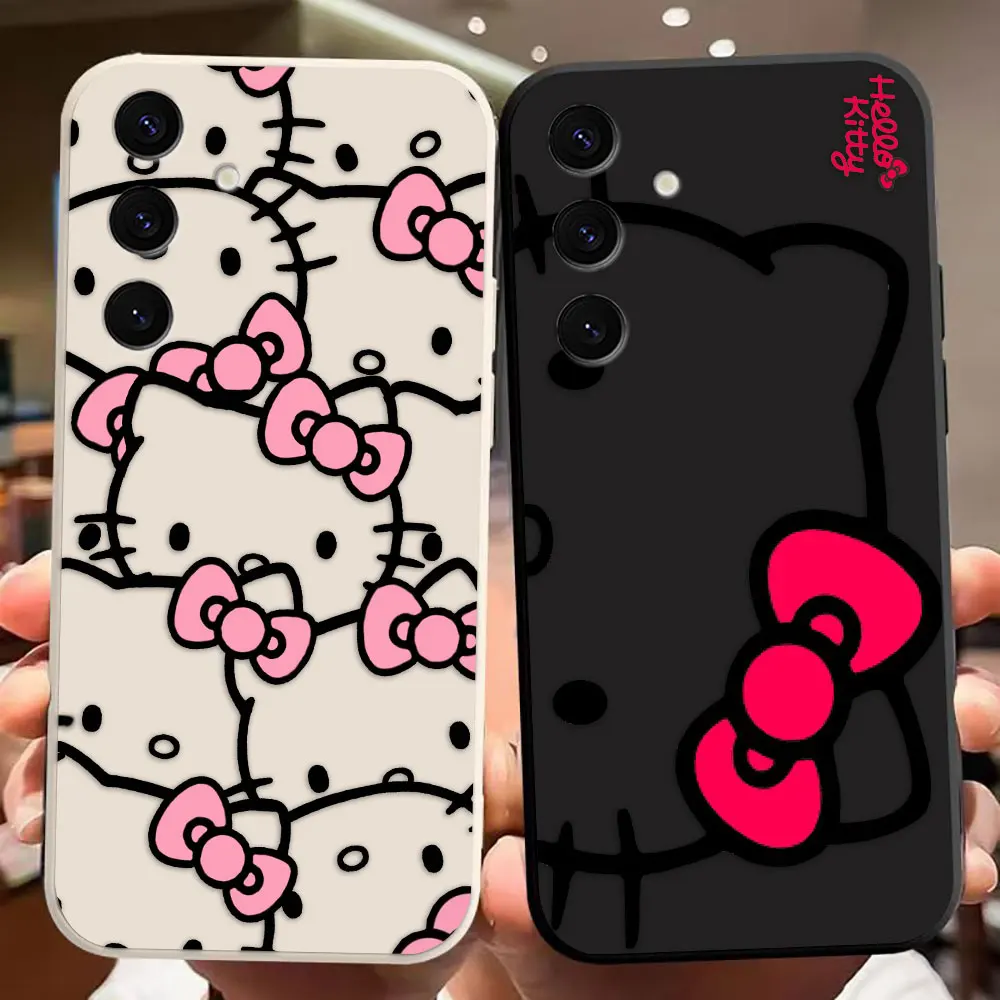 

Cartoon Cat Hello K-Kitty Phone Case For Samsung Galaxy S25 S24 S23 S22 S21 S20 FE S10 S30 S11 S11E PLUS ULTRA 5G Silicone Case