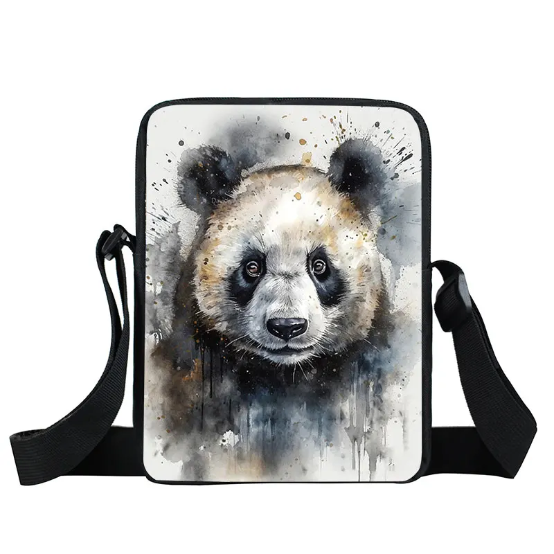 Paint Splatter Koala Owl Horse Tiger Wolf Print Messenger Bag Women Shoulder Bags for Travel Teenage Male Crossbody Bag Bookbags