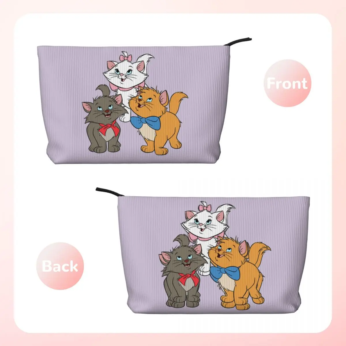 Custom Travel Marie Cat On Pink Toiletry Bag Corduroy Cartoon Kitten Cosmetic Makeup Organizer for Women Storage Dopp Kit Case