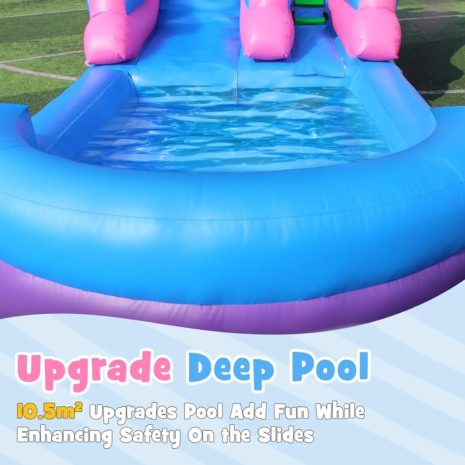 26.2 FT Heavy Duty Inflatable Water Slide with Large Splash Pool, Made of 100% PVC, Perfect for Kids and Adults in Backyard, Outdoor Park, and Pool Parties, Purple view 3