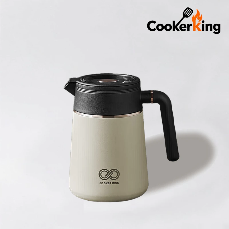 

COOKER KING 2.2L Internal Spray Ceramic Teapot 304 Stainless Steel+PP Large Capacity Teapot Thermos Office or Conference Use
