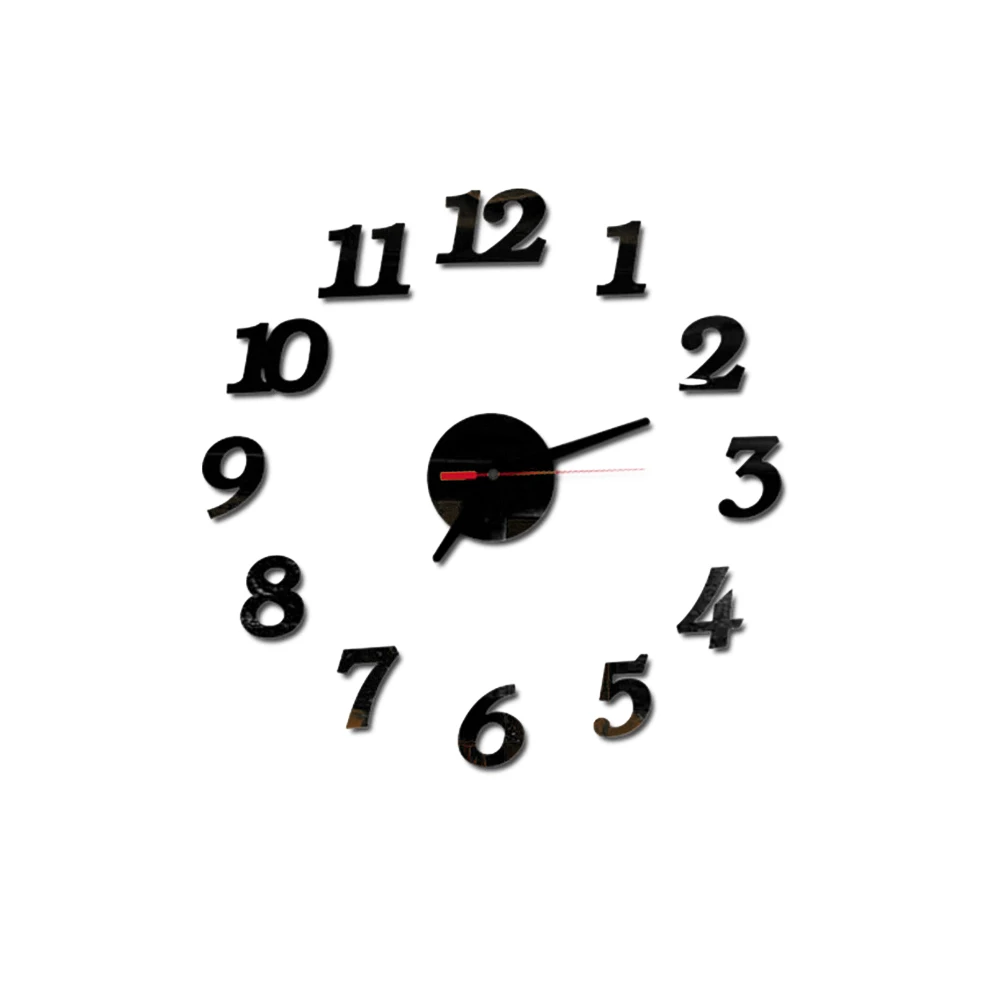 

Large Size Frameless Wall Clock Adhesive Modern Silent Acrylic Mirror Decorative Home Office Living Room Bedroom Dining Room