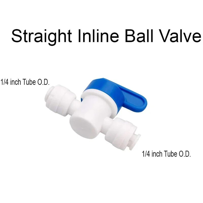 1-10pcs 1/4 Inch OD Tubing&Hose&Pipe Use Inline Shut Off Ball Valve Plastic Quick Connect Fittings for Water Purifier RO System