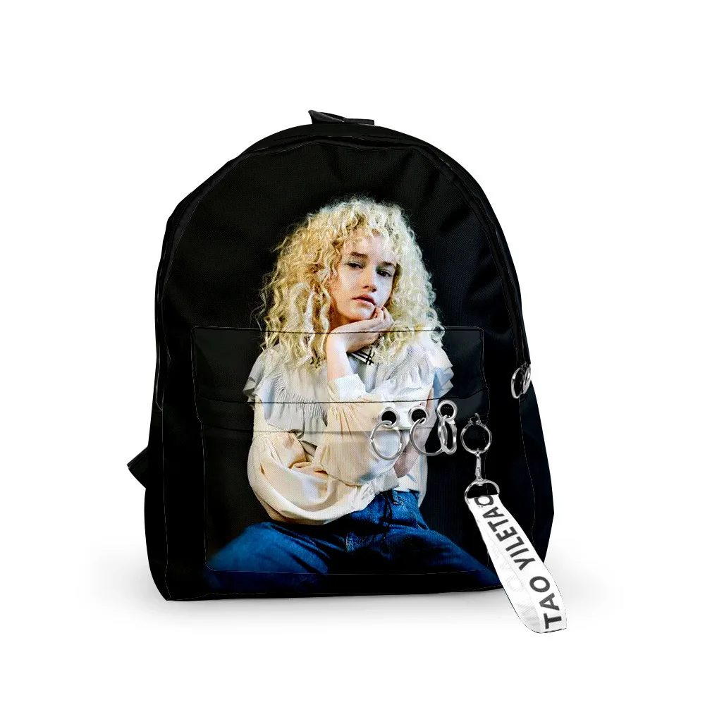 

Новинка в стиле хип-хоп, рюкзаки Julia Garner для мальчиков и девочек, школьные сумки с 3D принтом, брелки, оксфордские водонепроницаемые милые маленькие рюкзаки