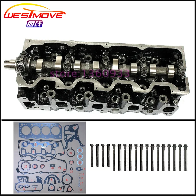 3L Engine complete cylinder head gasket bolt for Toyota Hilux 4Runner HiAce Land Cruiser Dyna Dyna 150 ToyoAce 2779cc 2.8 D 8V