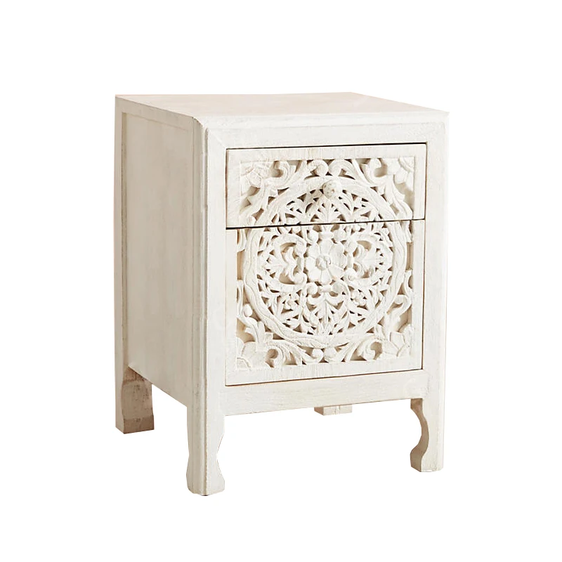 

Carved bedside table, hollow carved bedside table