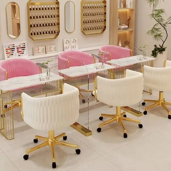 Metal Bedroom Craft Dressing Table Stool Cloakroom Makeup Chair Study Computer Back Chair Lift Study Table and Chairs