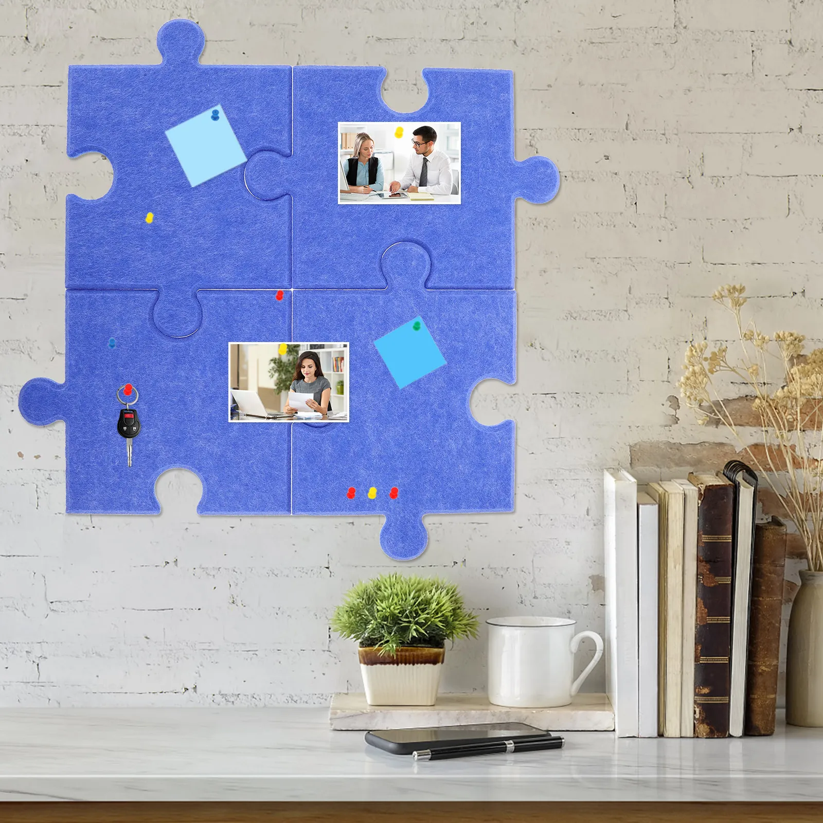 4Pcs Room Decor Wall Sticker For For Living Room Office Self Adhesive Felt Board Tiles 3D Stickers Bedroom Easy