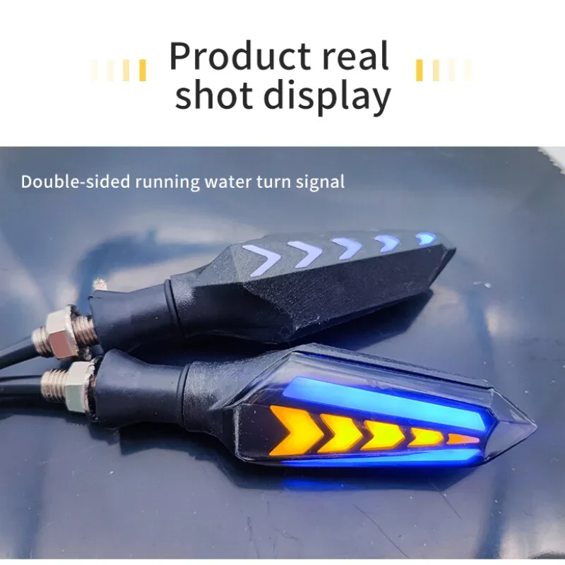2 pieces of LED DRL & turn signal streamer light motor LED indicator light yellow amber tail light for motorcycle FZS CB150 forc image 6