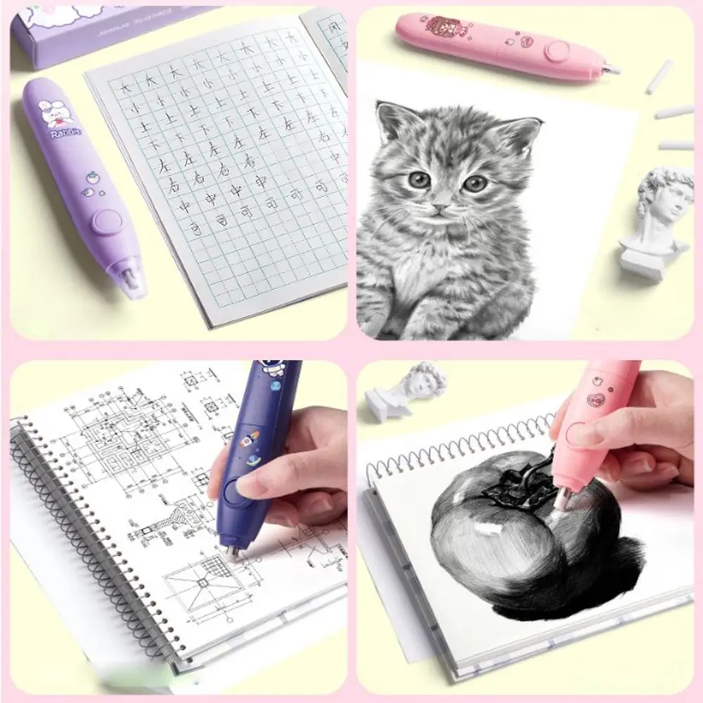 Less Rubber Debris Electric Eraser with Refills Leave No Mark Core Replacement Pencil Wiping Eraser‘ Traceless Labor-saving