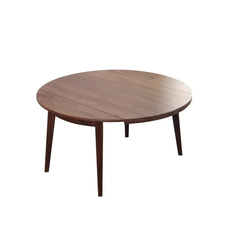 

Nordic, black walnut, solid wood, dining table, folding, simple, small apartment