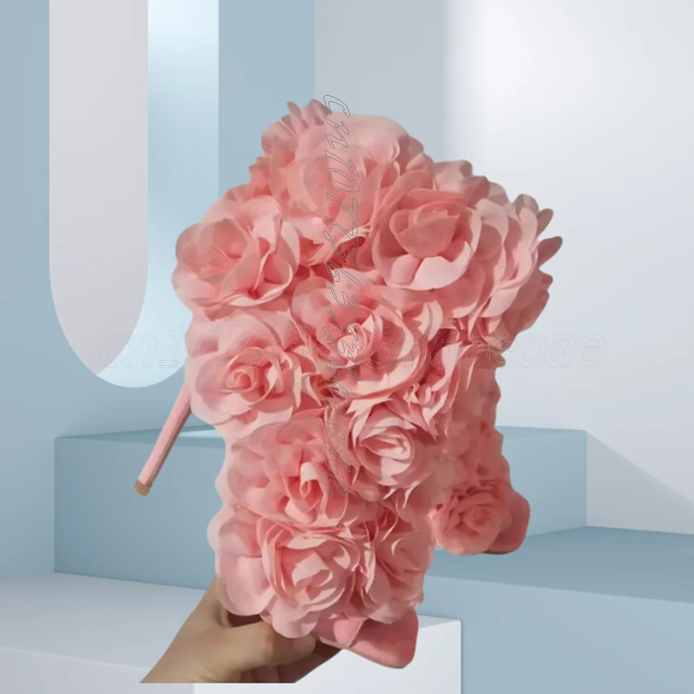 الوردي الأزهار مزين SquareToe أحذية نسائية مع رقيقة أحذية عالية الكعب الجلد المدبوغ سطح صنادل مماشي للموضة 2025 Zapatos Para Mujere