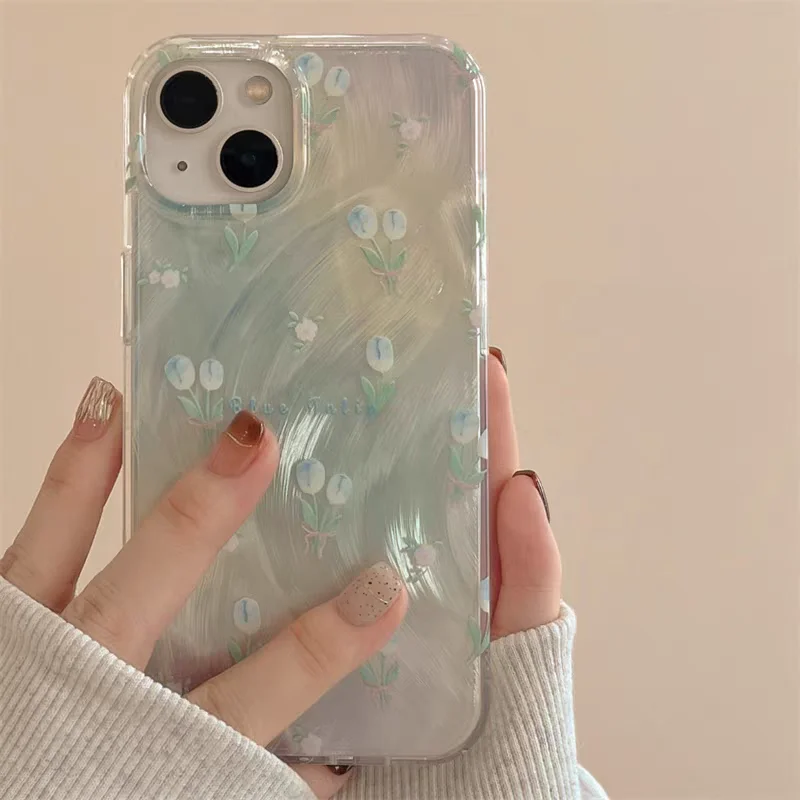 Pink Blue Small Flower Case Fo - Oppo Reno 12 review and price