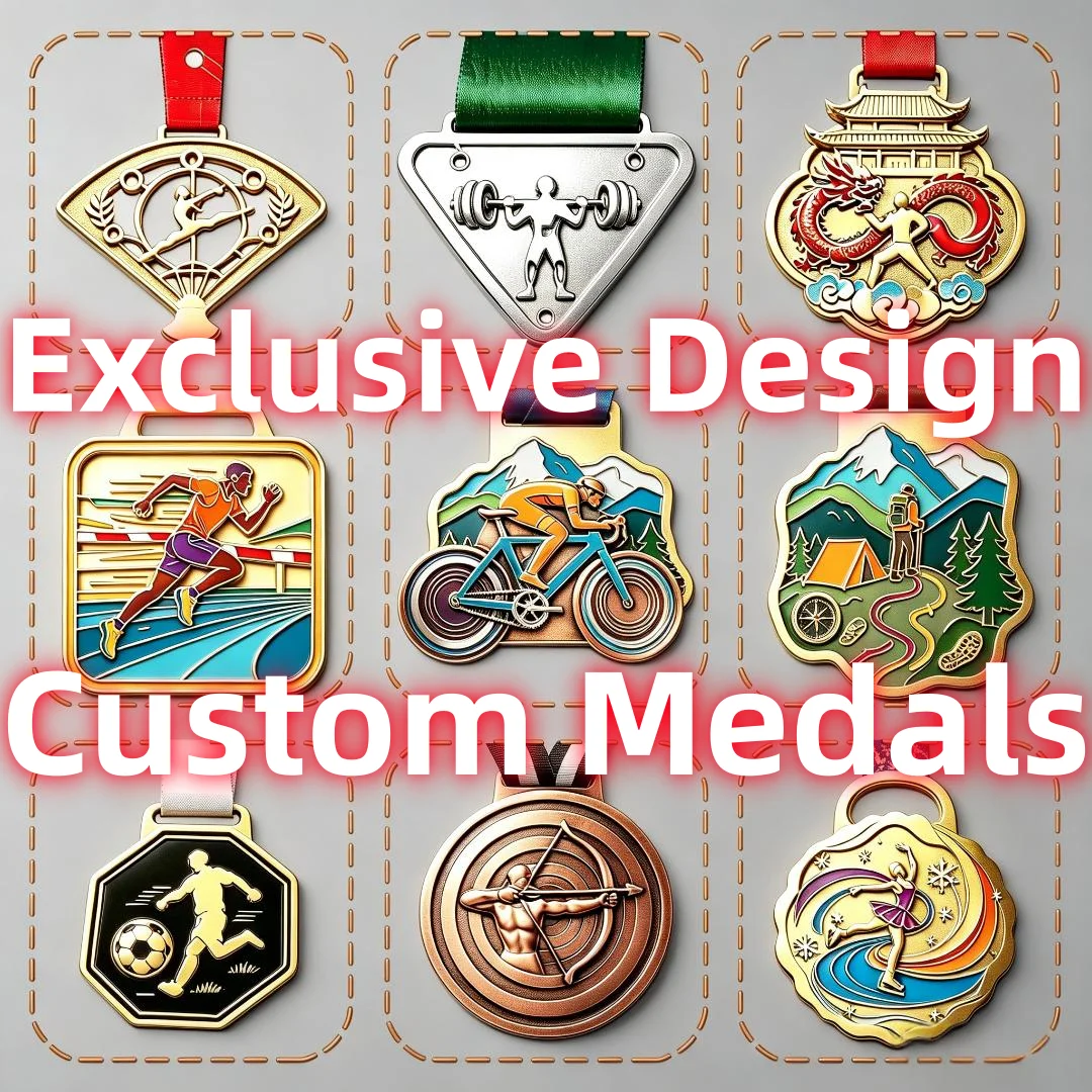 Custom Medal custom running medals assorted enamel sport medals for outdoor sports track dance weightlifting tournaments