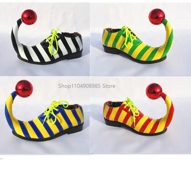 CClown Shoes Performance Magic Props Clown Costume Accessories Performance Pointed Shoes Halloween Circus Funny Anime Shoes 2025