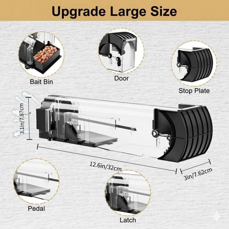 Mouse Rat Trap Mole Traps Killer Rats Mice Pest Control Mousetrap Outdoor Use Garden Accessories Products Supplies Home