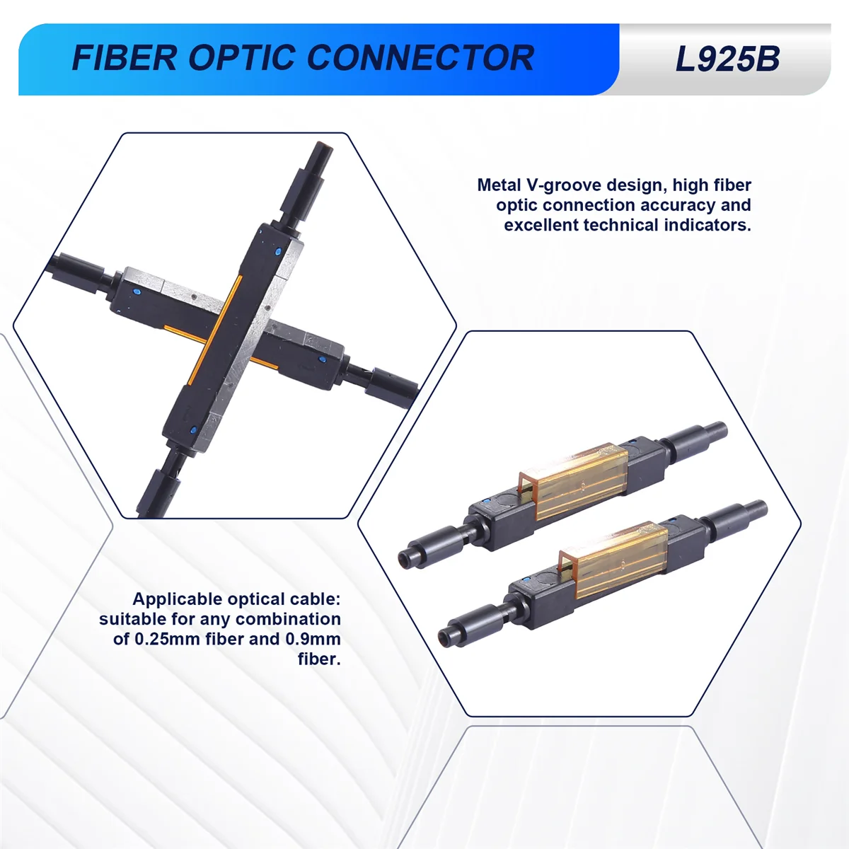 

SSR 5Pcs Fiber Optic Fast Connector L925B Fiber Optic Quick Connector Optical Fiber Mechanical Splice for Drop Cable