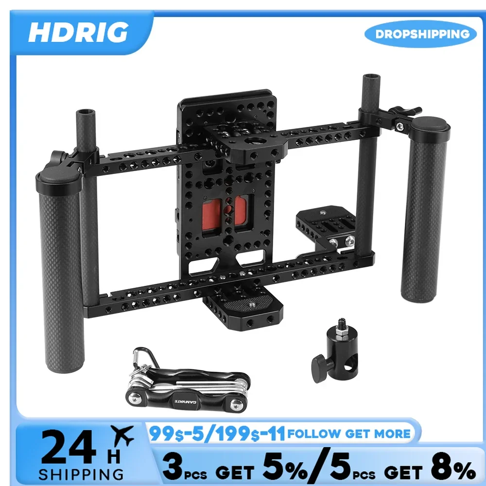 HDRIG Universal Director\'s Monitor Cage With Aluminum Dual Cheese Handles &1/4\