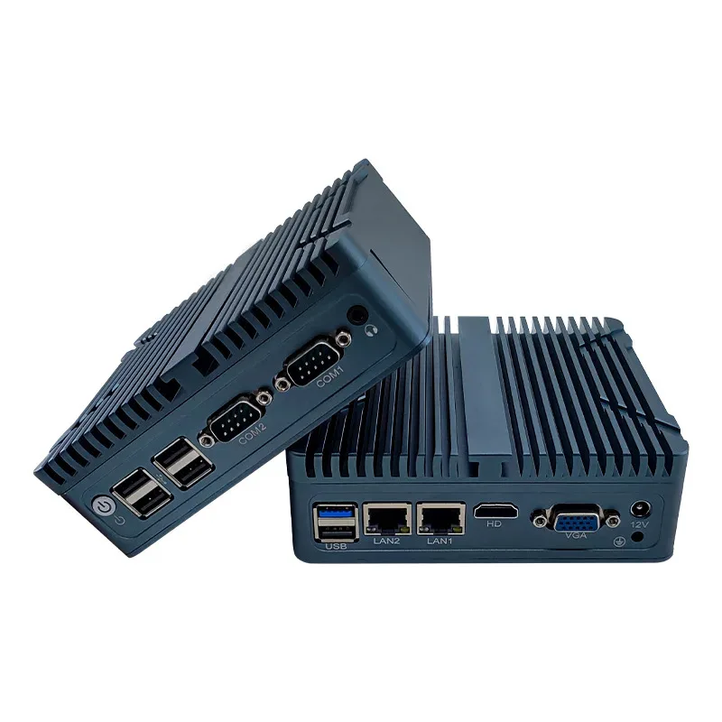 Mini PC industriale di alta qualità con computer desktop J1900 Fanless SSD DDR3L Display VGA Processore HDD I3 da 4 GB di memoria