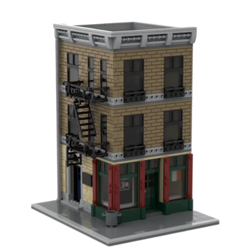 767PCS City Hot selling Street View Peter Apartment Irish Bar Model DIY Creative Children's Toy Assembly Building Blocks MOC