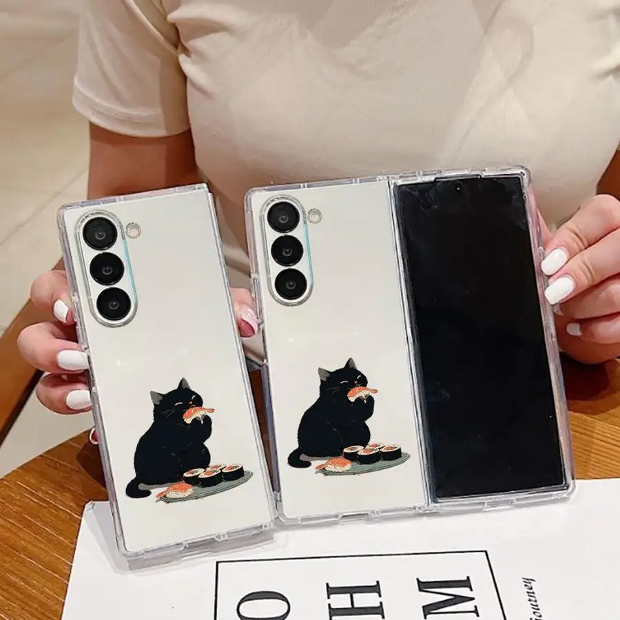 Sushi Cat Japanese Case for Samsung Galaxy Z Fold 8 Ultra ZFold3 ZFold4 ZFold7 ZFold6 Z Fold 7 6 5 4 3 ZFold5 Phone Cover