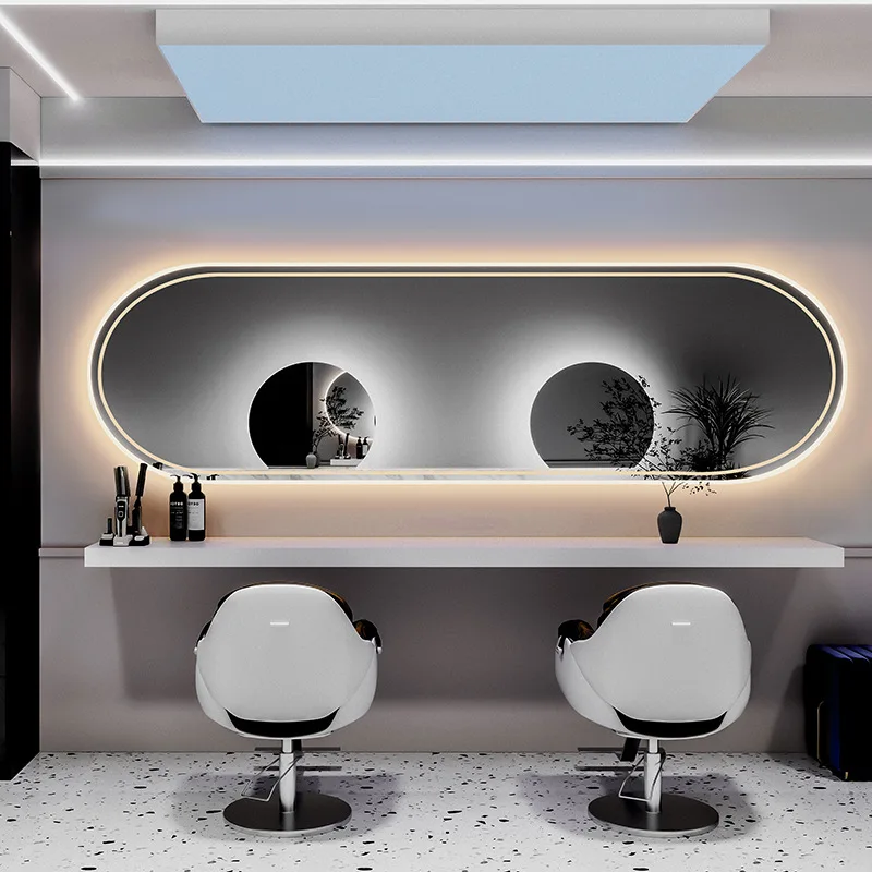 LMM Barber Shop Datong Mirror Horizontal Long Mirror Hair Salon Perm Dyeing Area Internet celebrity hair cutting table